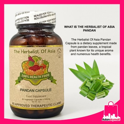 THE HERBALIST OF ASIA Pandan Capsule 500mg 90 Vegetarian Capsules